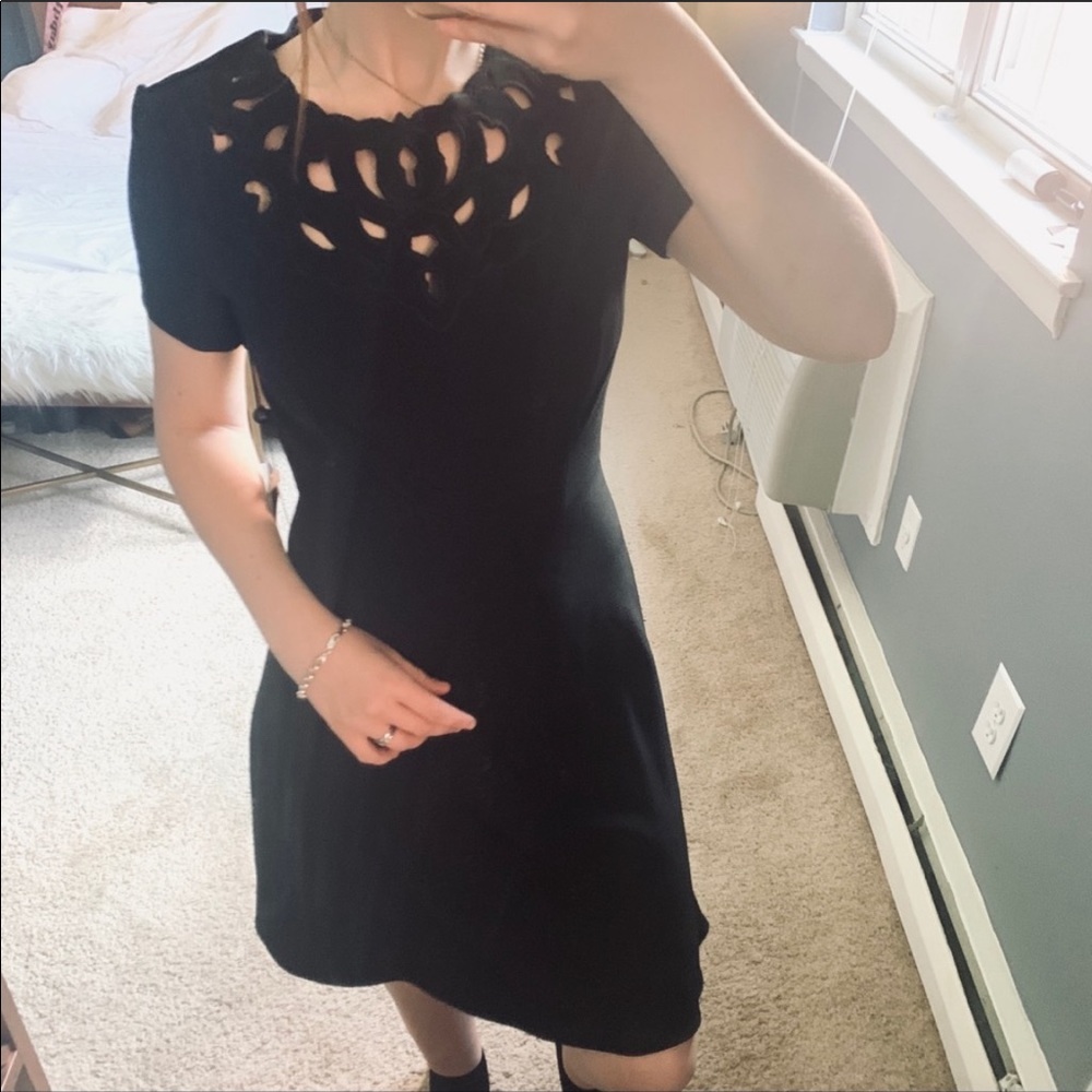 NWT -Adrianna papell black floral dress